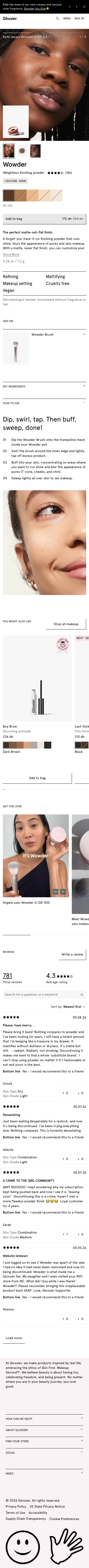Glossier - mobile full page