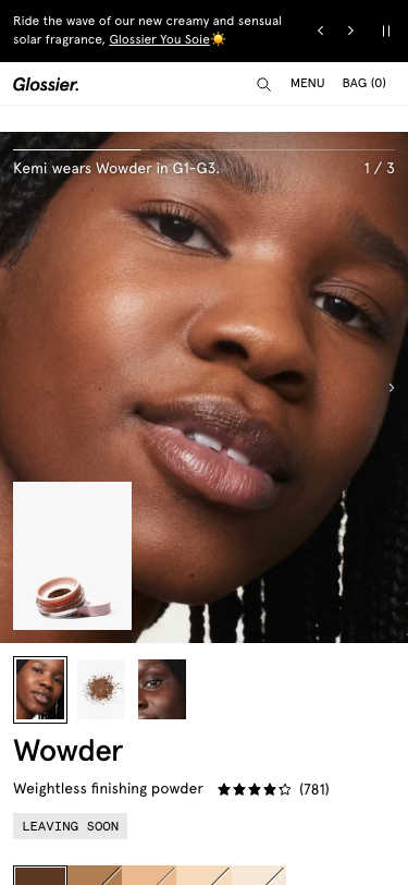 Glossier - mobile