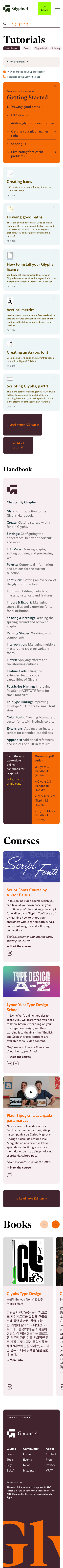 Glyphs · Docs - mobile full page