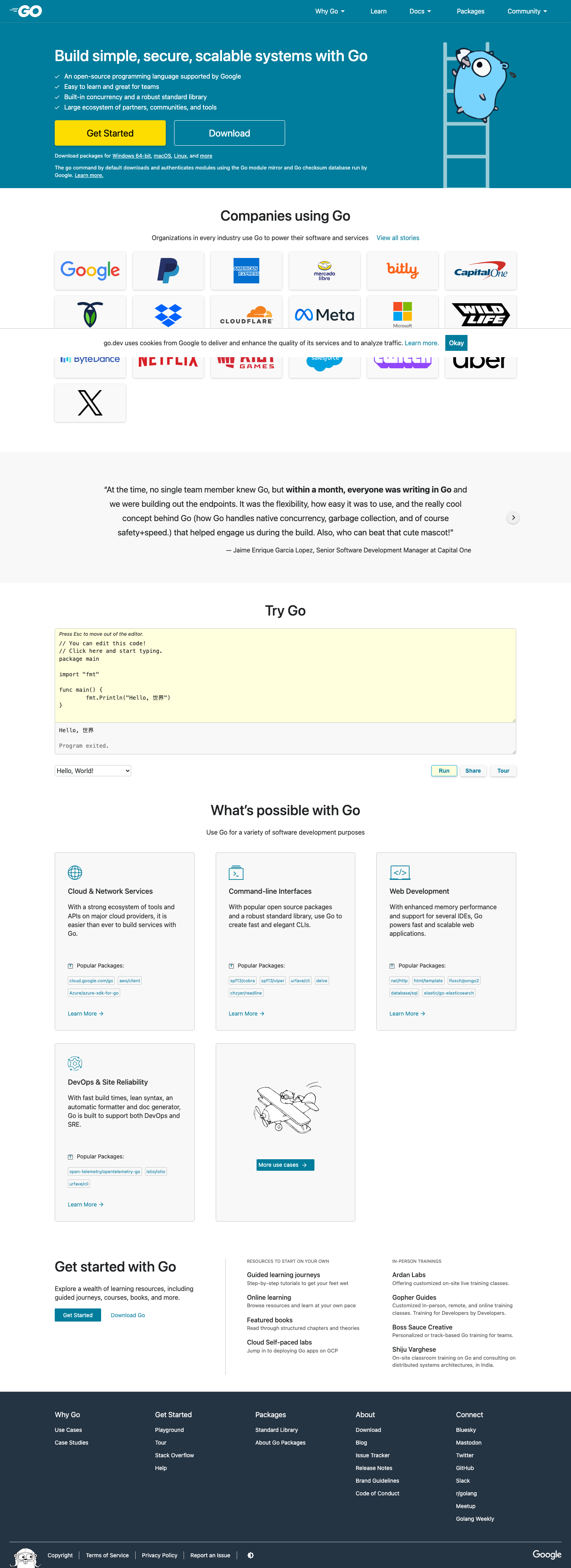 Go - full page scroll