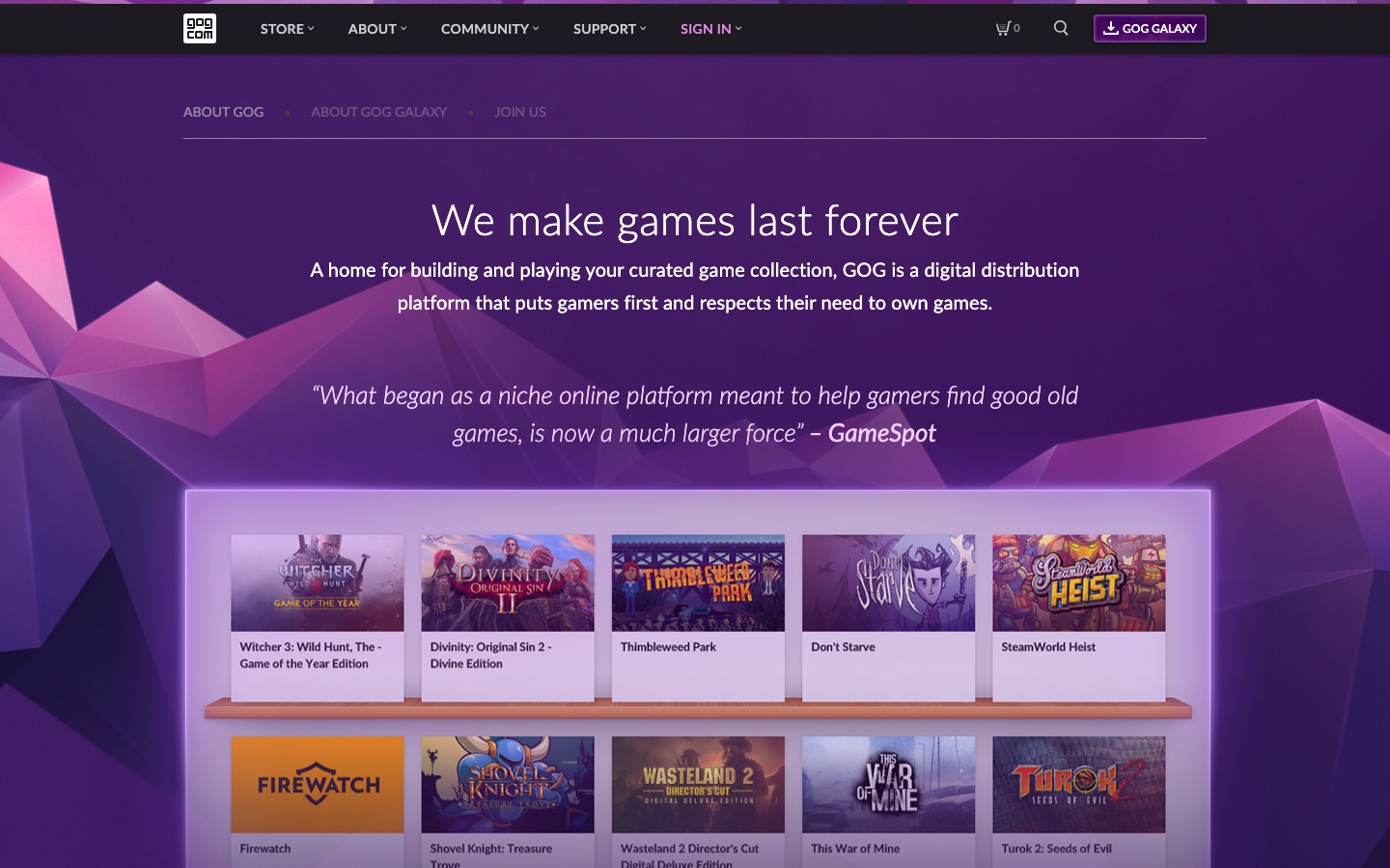 The page uses a vibrant, almost chaotic arrangement of game tiles, creating a sense of discovery. The color palette is bold and saturated, with a slightly retro pixelated aesthetic. It feels like browsing a curated collection. · gog games, rpg games, star wars games, video games, digital games, game sale, pc games, retro games, pixel art