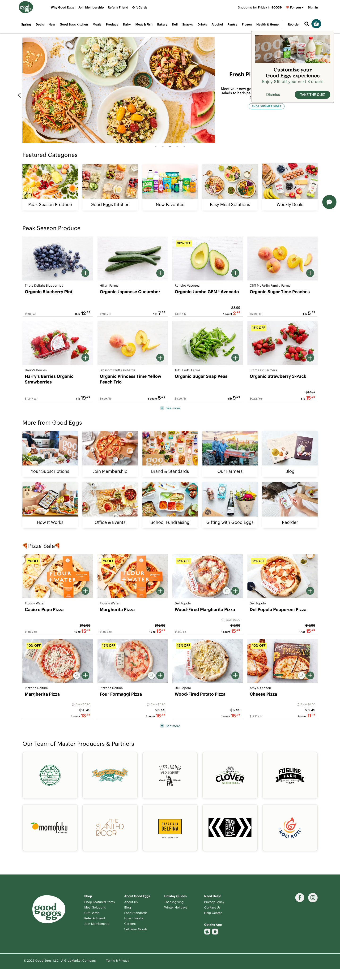 Organic Grocery Delivery - Meal solutions and grocery items from the Deli, Bakery, Pantry, and more. - full page scroll