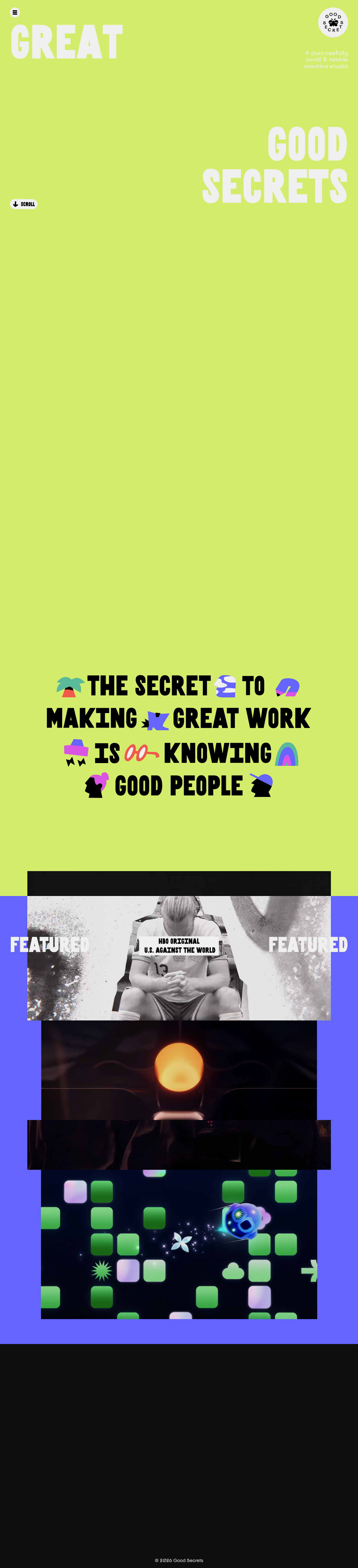 Good Secrets - full page scroll