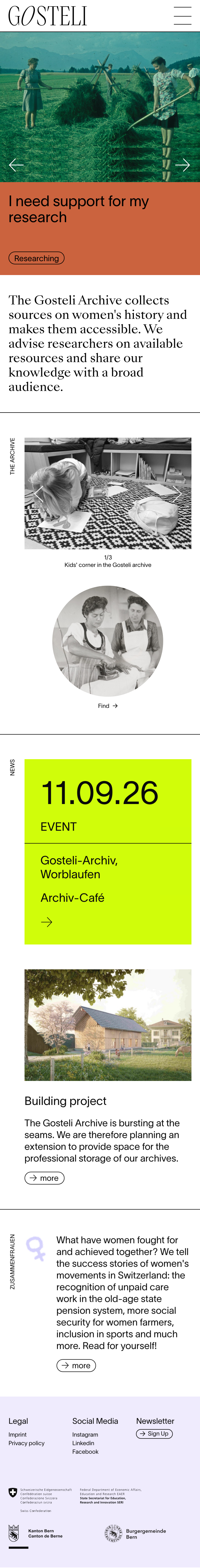 Gosteli-Archiv - mobile full page