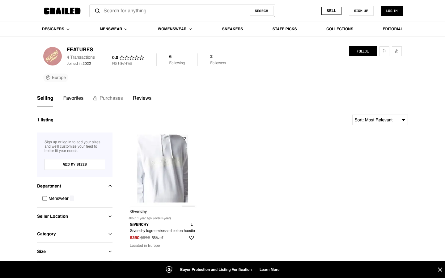 The page uses a clean, spacious layout with a large hero image and curated product groupings. Typography is clean and legible, with a focus on showcasing the items visually. The overall feel is sophisticated and understated. · fashion e-commerce, menswear marketplace, grailed homepage, clothing platform, curated fashion, online boutique, sneakers apparel, vintage clothing