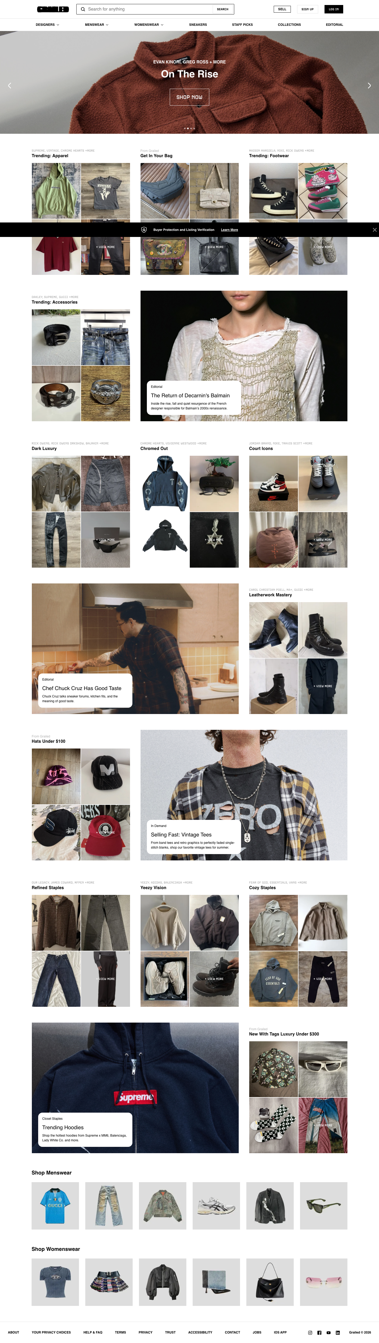 Grailed - full page scroll