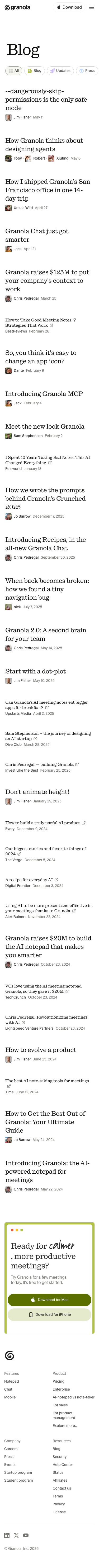 Granola — Blog - mobile full page