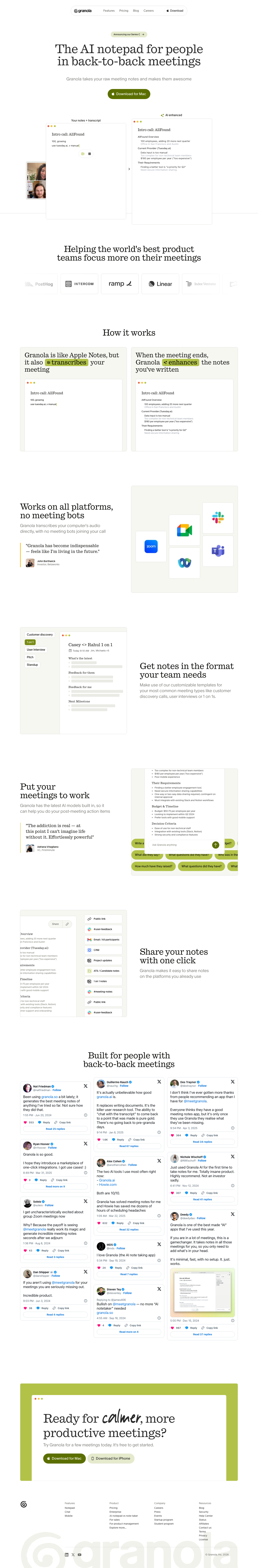 Granola - full page scroll
