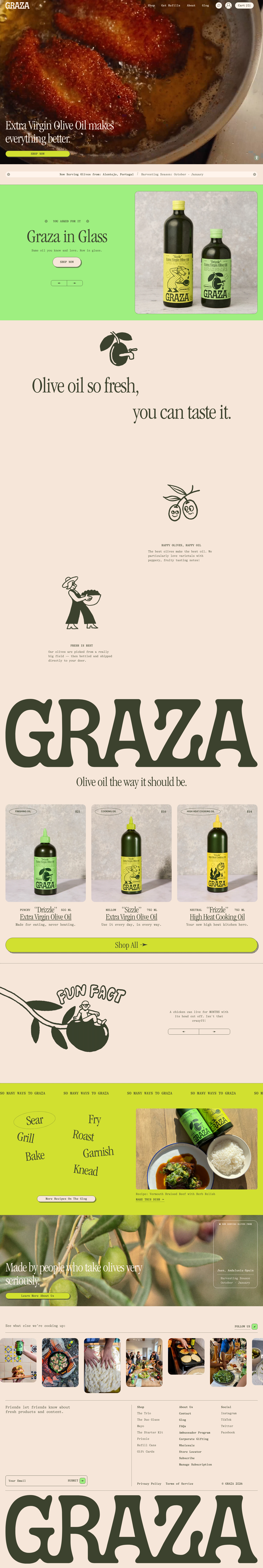GRAZA | High Quality Olive Oil - full page scroll