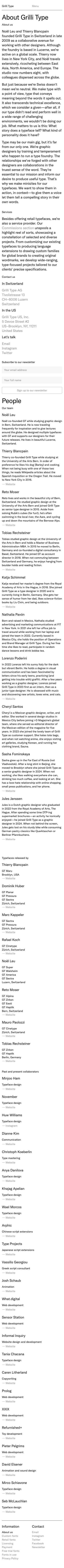 Grillitype — About - mobile full page