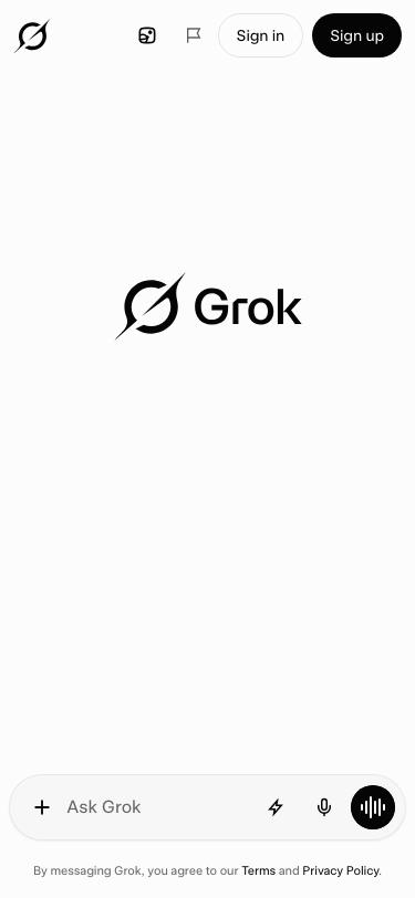 Grok - mobile full page