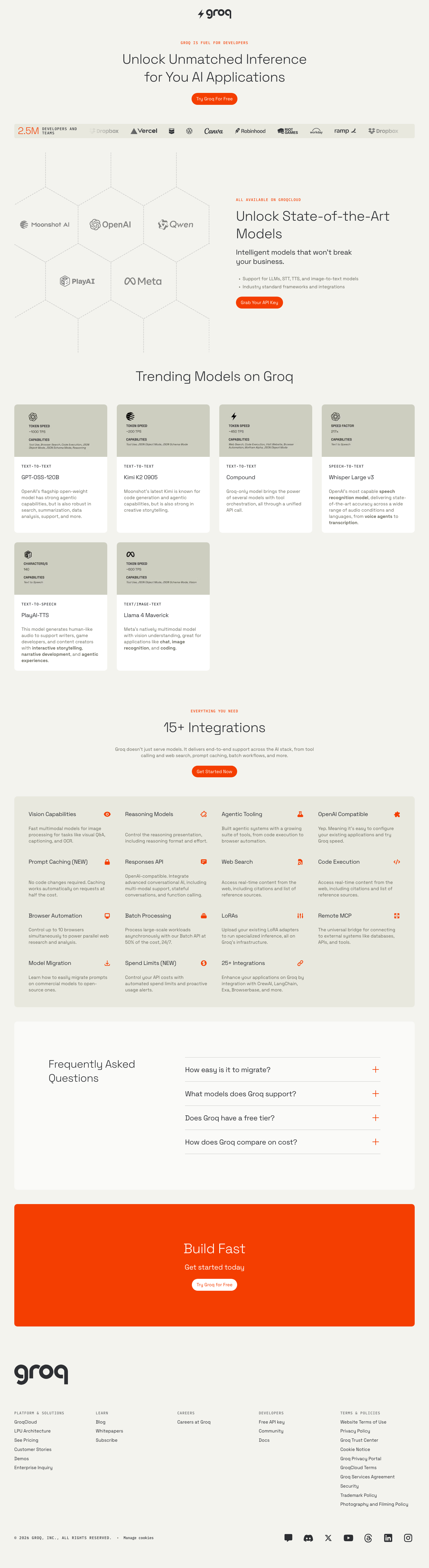 Groq - full page scroll