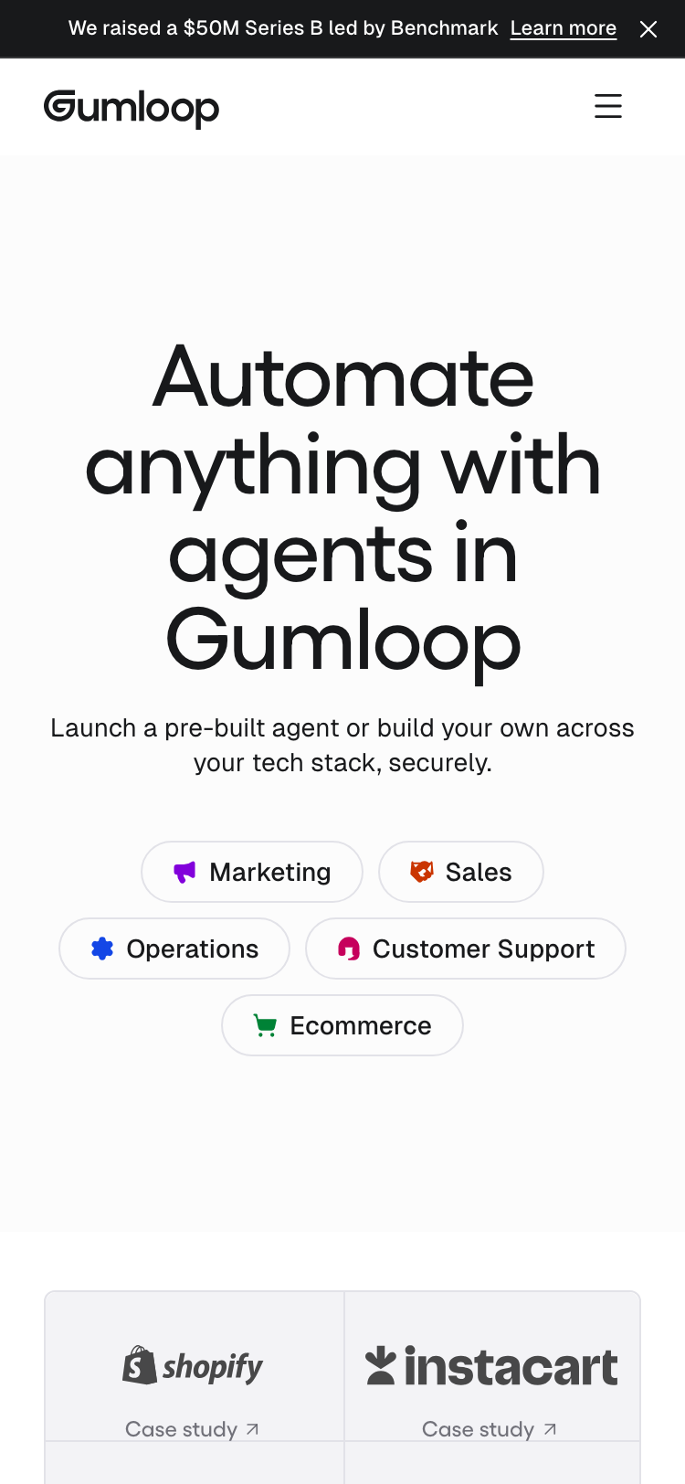Gumloop · Features - mobile