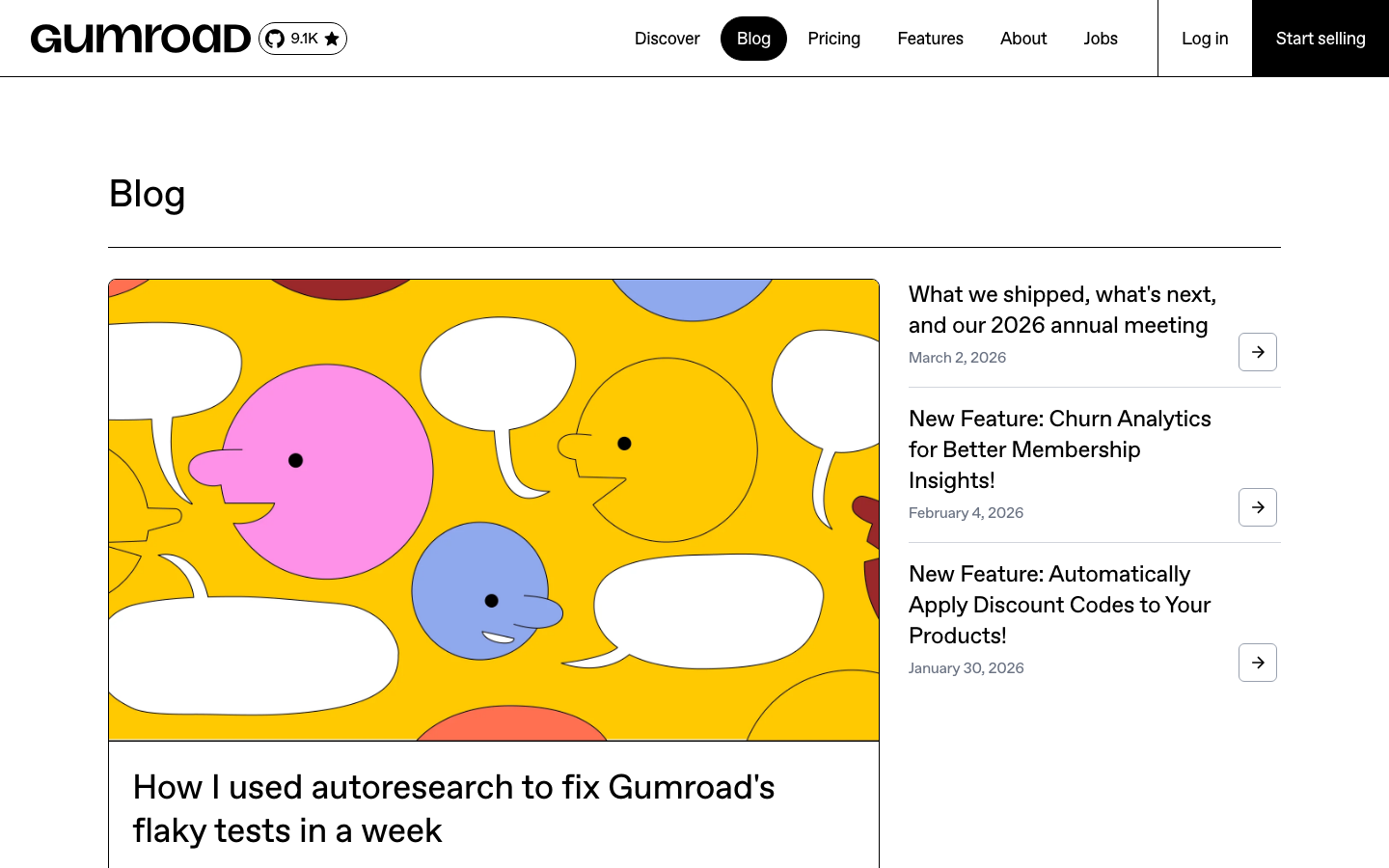 The layout uses a playful arrangement of floating shapes and a clean, spacious design. The typography is bold and modern, creating a friendly yet professional feel. The overall density is low, allowing the content to breathe. · creator platform, sell online, gumroad design, digital products, online marketplace, gumroad landing page, easy selling