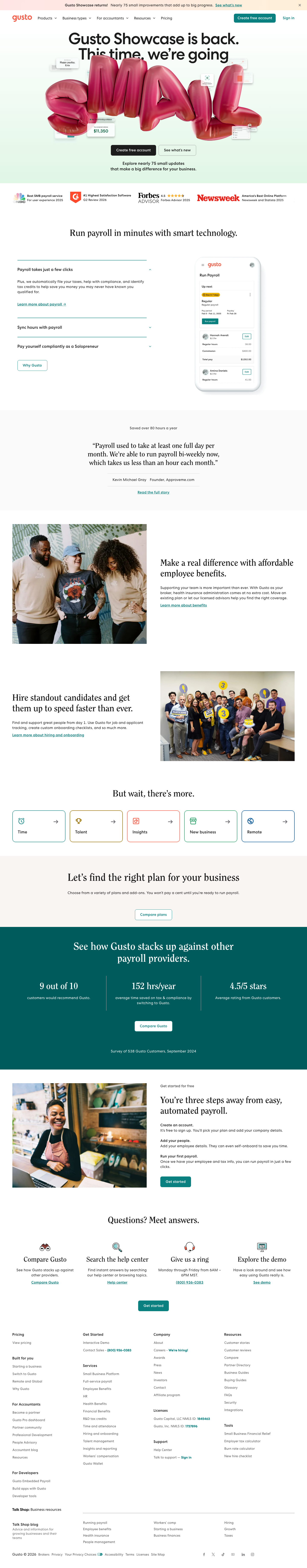 Gusto - full page scroll