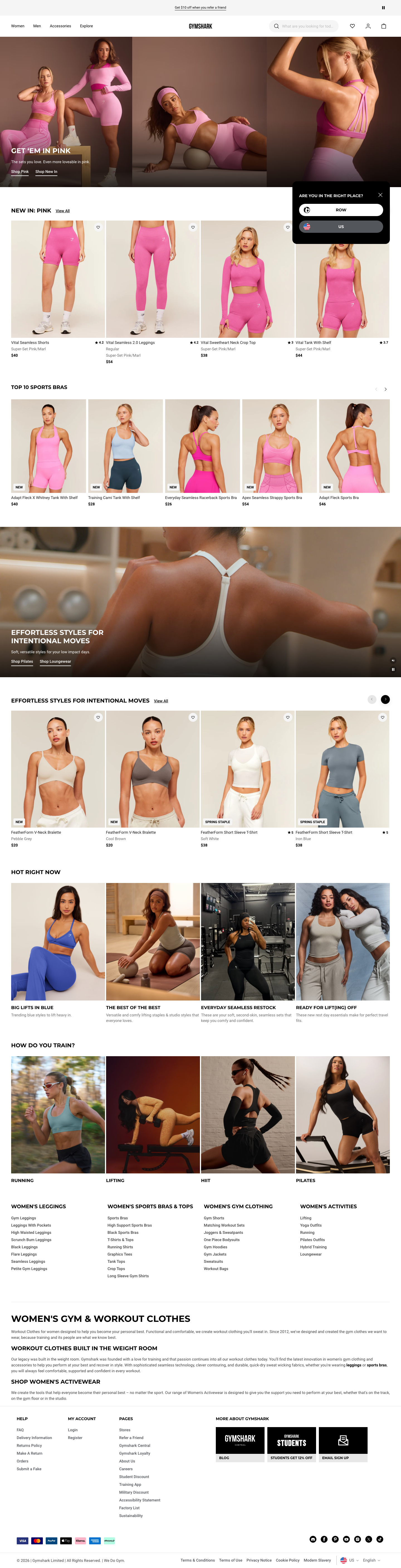 Gymshark - full page scroll