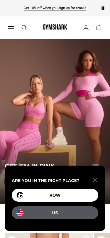 Gymshark - mobile