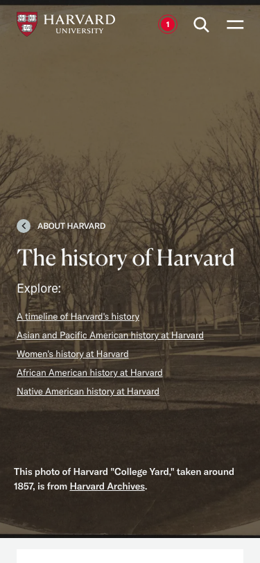 Harvard Edu - mobile