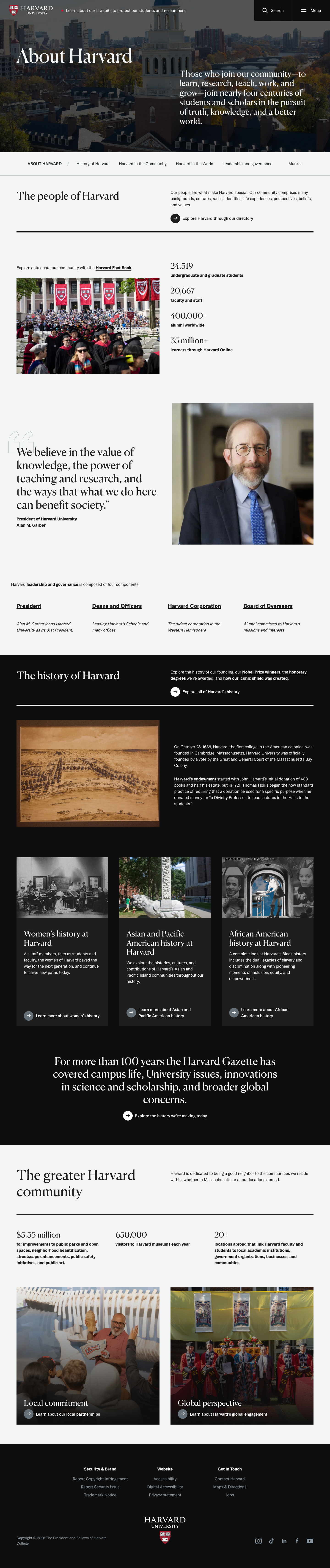 Harvard Edu — About - full page scroll