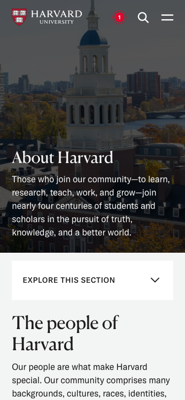 Harvard Edu — About - mobile