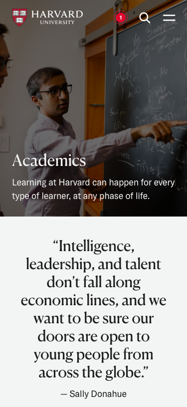 Harvard Edu - mobile