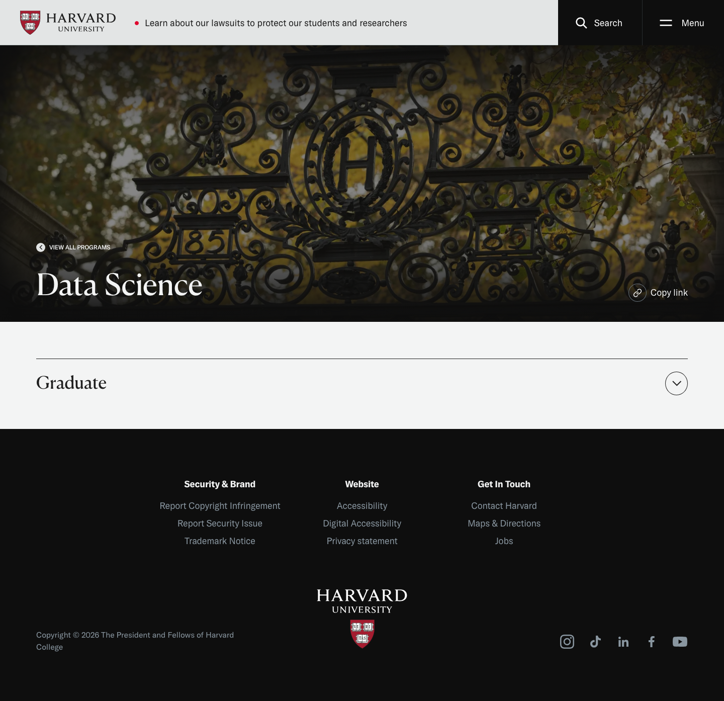 Harvard Edu - full page scroll