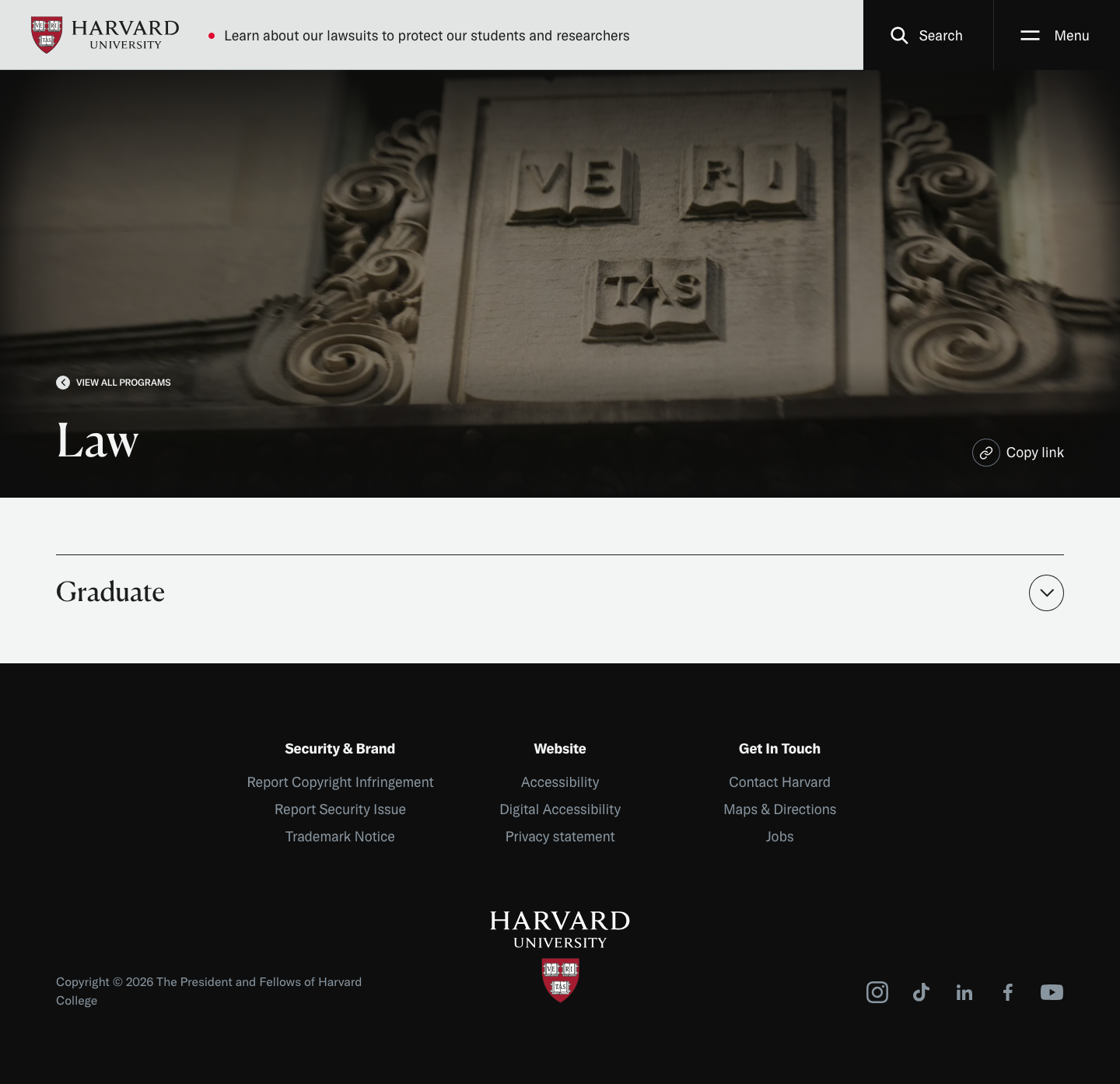 Harvard Edu - full page scroll