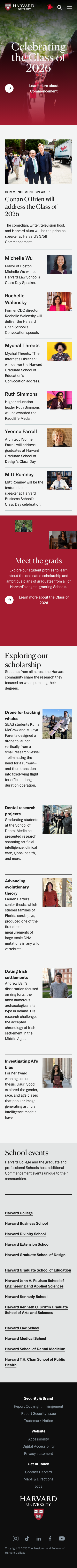 Harvard Edu - mobile full page