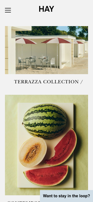 HAY.com – latest products, designer news and retailer info - mobile