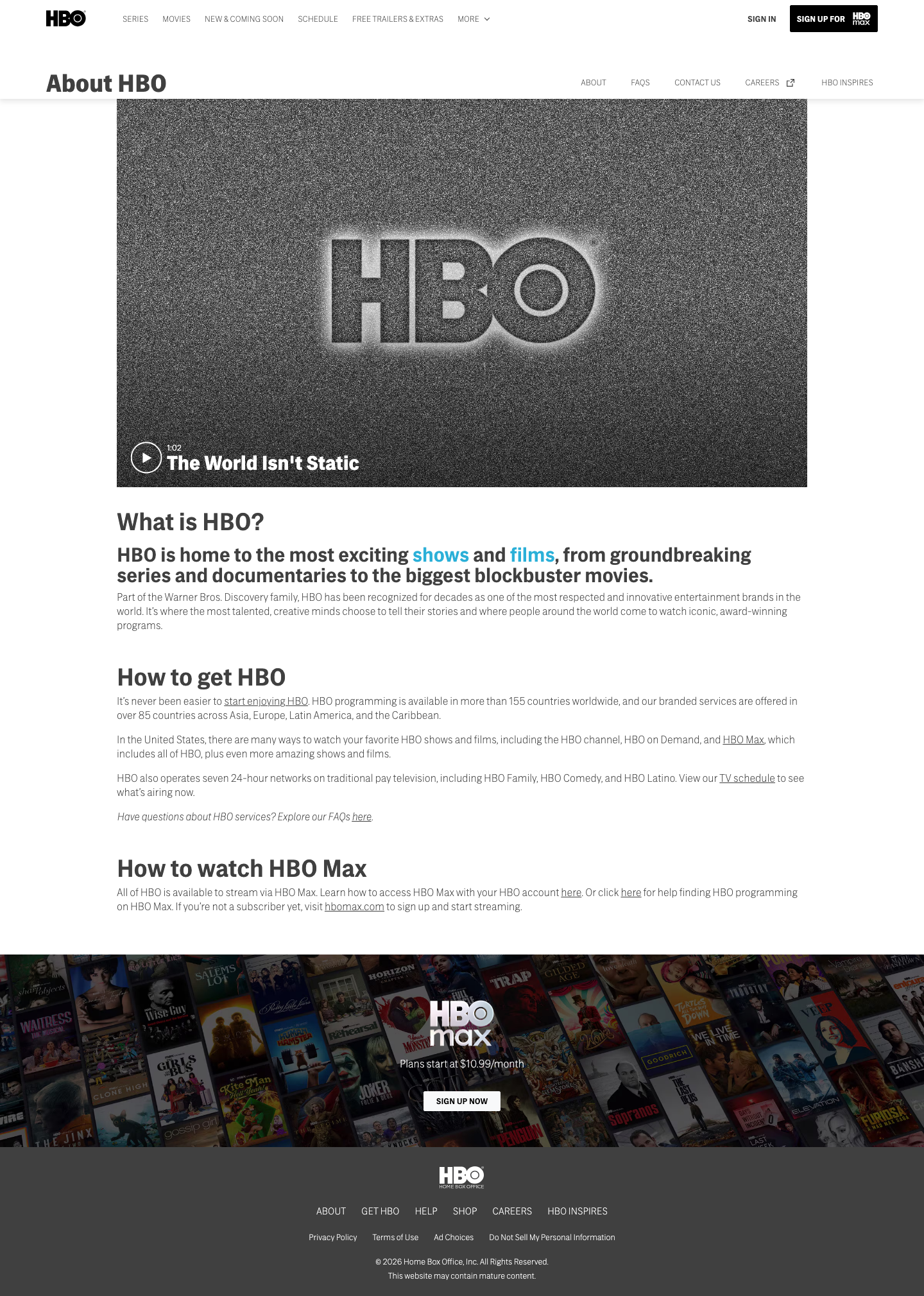 Hbo — About - full page scroll