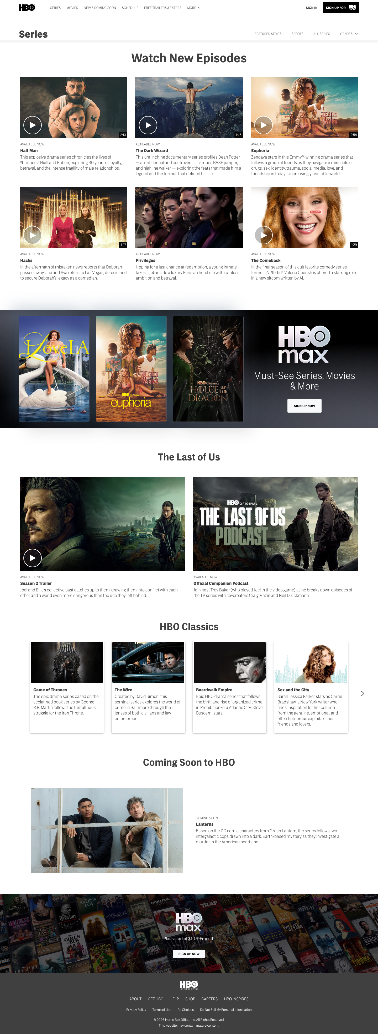 Hbo - full page scroll