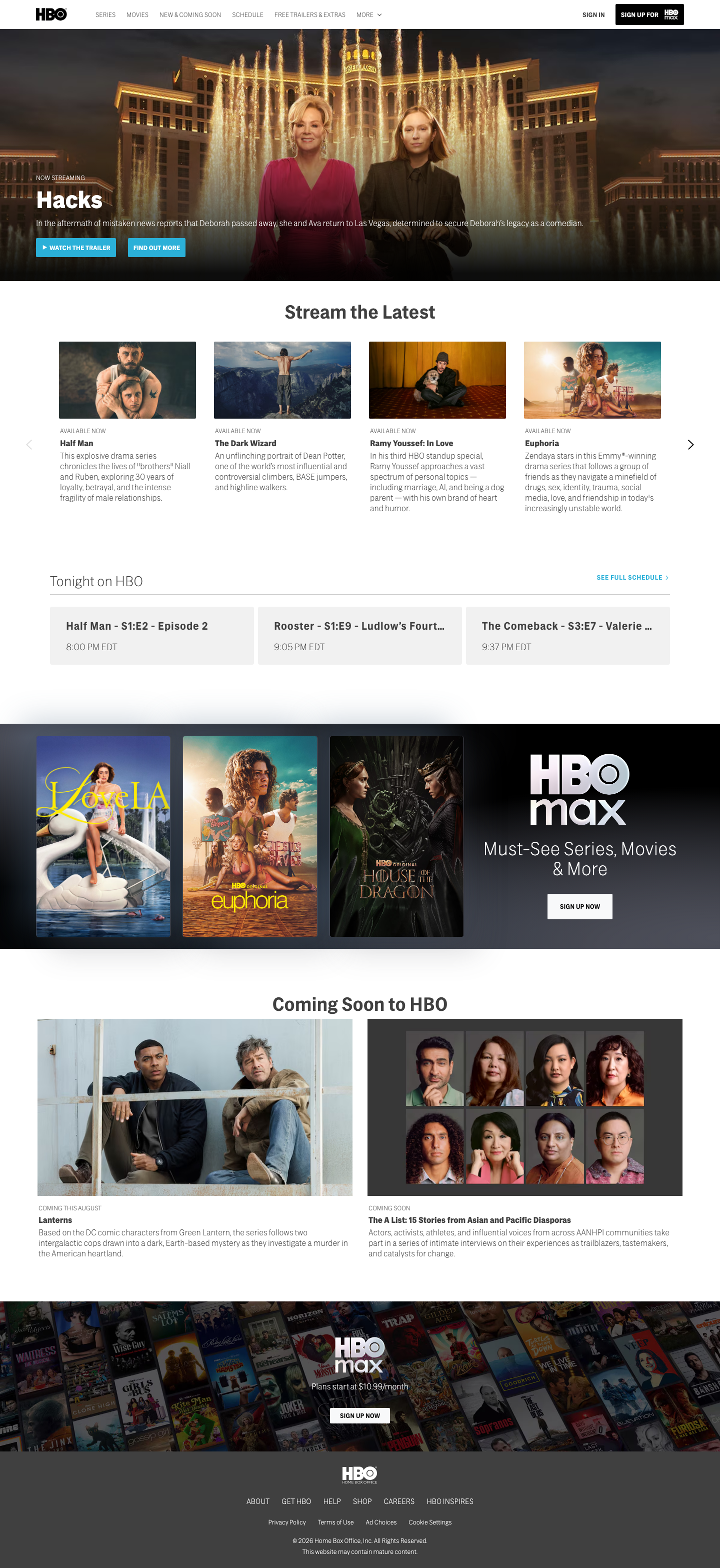 Hbo - full page scroll