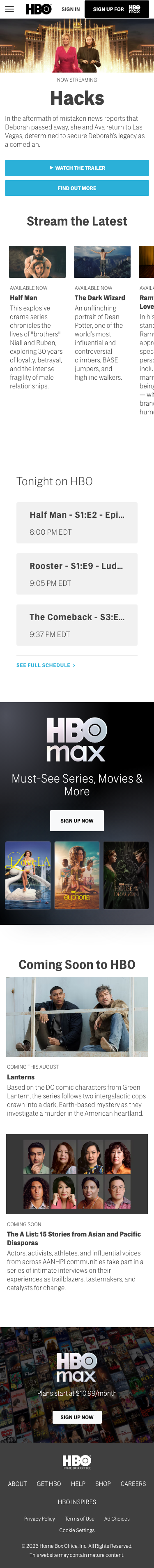 Hbo - mobile full page