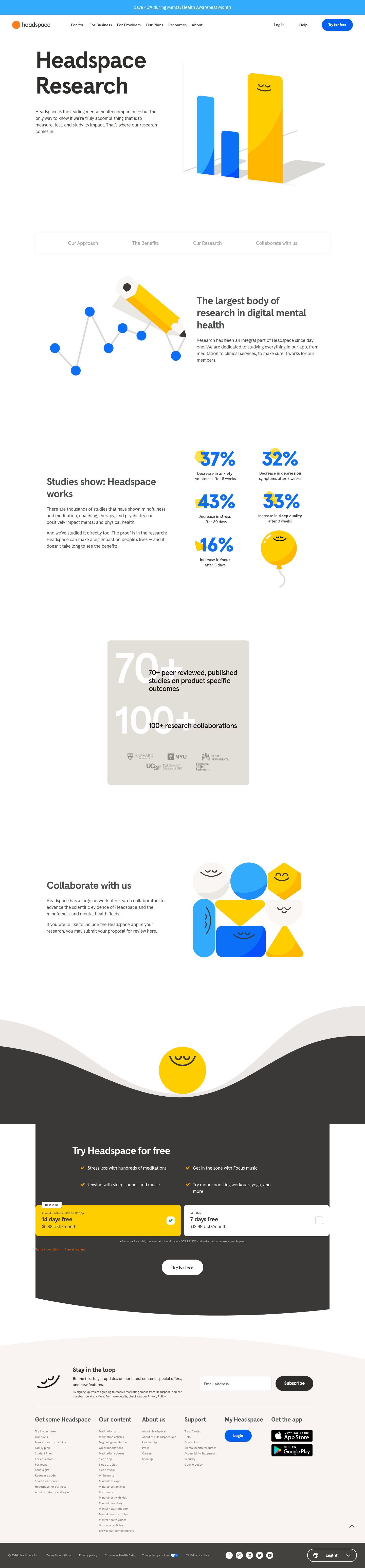 Headspace - full page scroll