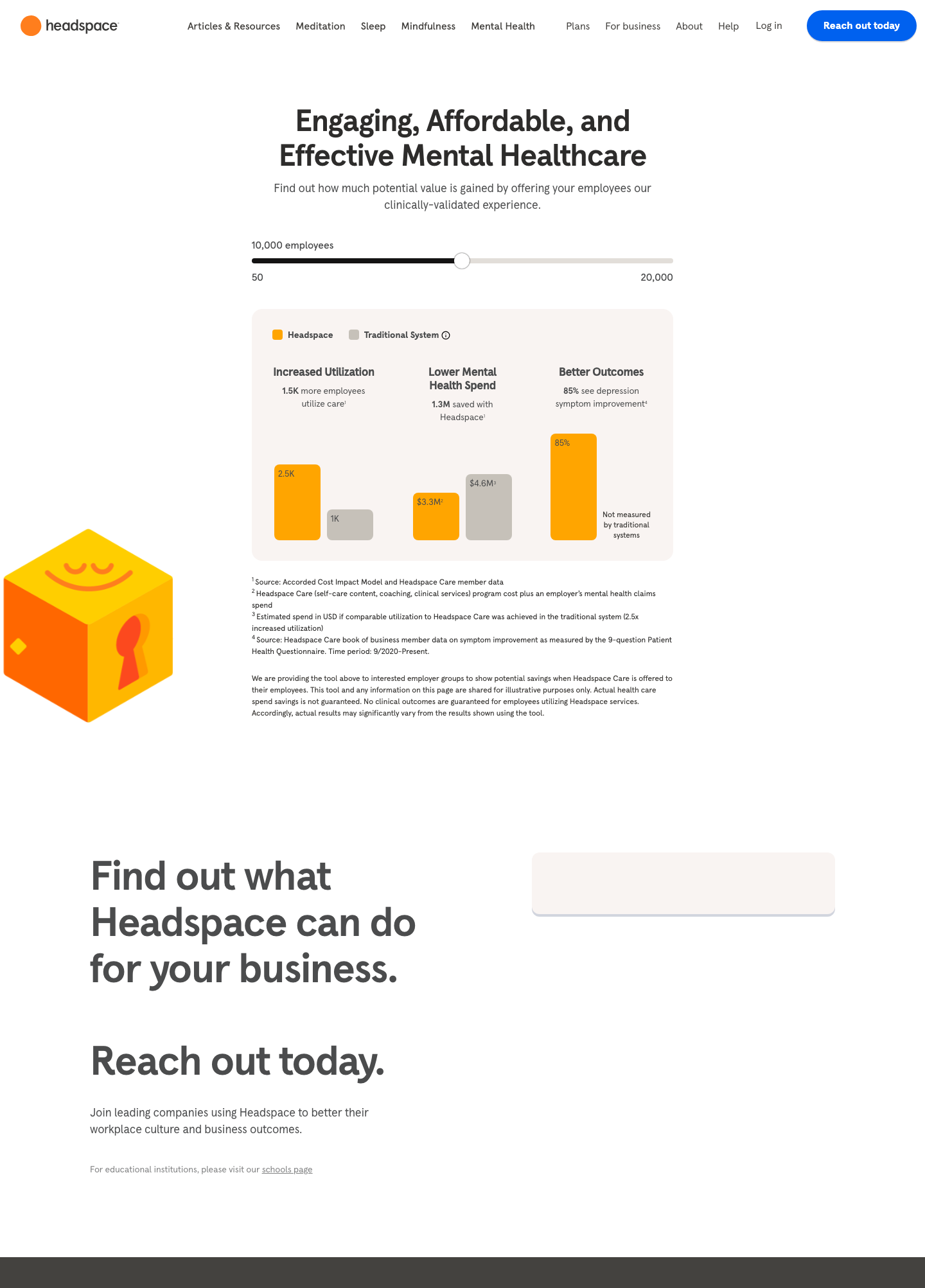 Headspace - full page scroll