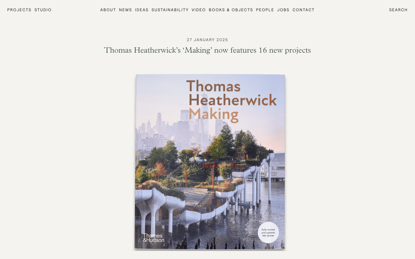 The page uses a clean, airy aesthetic with a focus on expansive photography and subtle typography. The layout is modular, presenting distinct sections within a larger, organic structure. It feels like a curated presentation of a complex, human-centered project. · architecture portfolio, sustainable design, urban planning, landscape architecture, modern city, eco-friendly design, architectural visualization, heatherwick projects, biophilic design, cityscape