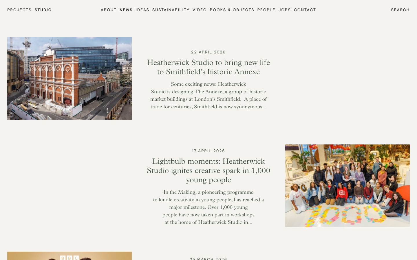The page uses a clean, airy aesthetic with a focus on expansive photography and subtle typography. The layout is modular, presenting distinct sections within a larger, organic structure. It feels like a curated presentation of a complex, human-centered project. · architecture portfolio, sustainable design, urban planning, landscape architecture, modern city, eco-friendly design, architectural visualization, heatherwick projects, biophilic design, cityscape