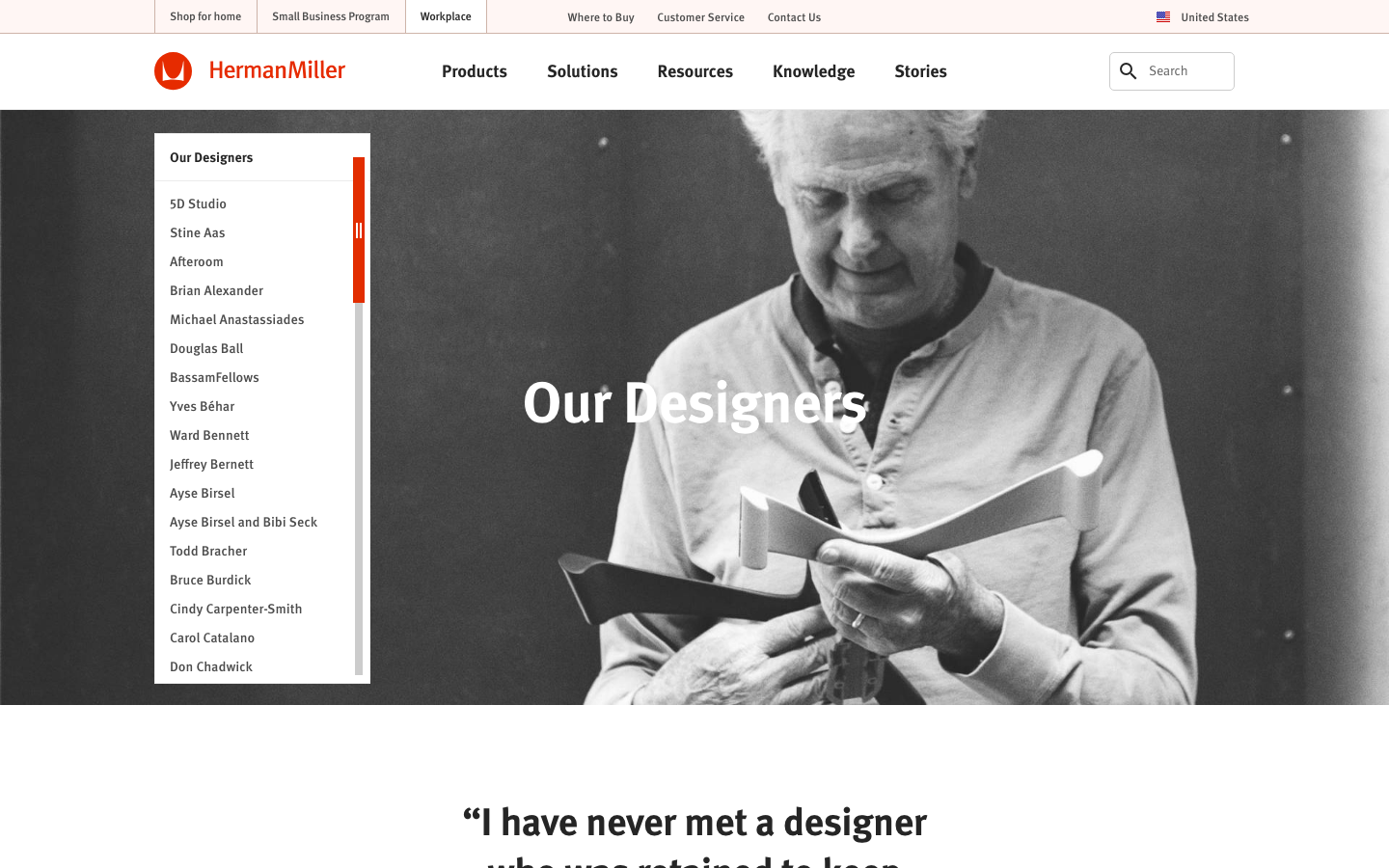 The layout uses a grid of lifestyle images showcasing people using Herman Miller chairs. The color palette is muted and natural, with a focus on clean typography and ample white space. It feels approachable and functional. · office chairs, workspace, ergonomic, furniture, design, workplace, lifestyle, modern, comfort