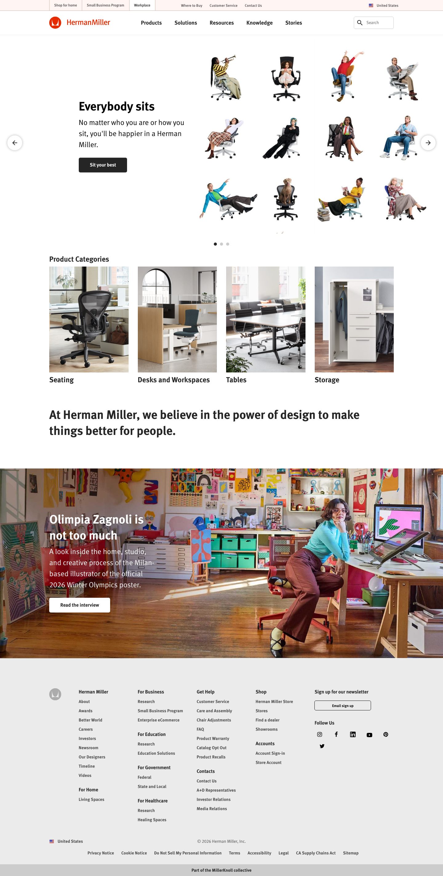 Hermanmiller - full page scroll