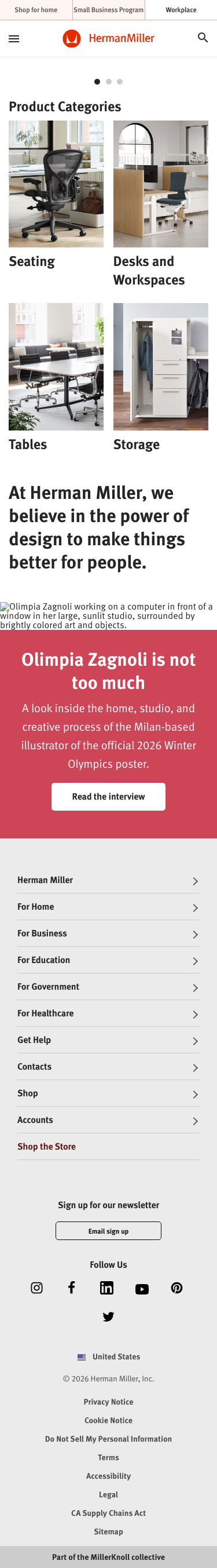 Hermanmiller - mobile full page