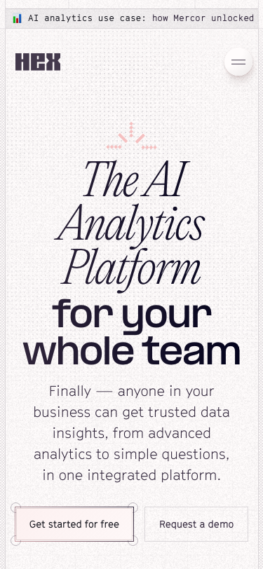 AI Analytics Platform for Your Whole Team | Hex - mobile