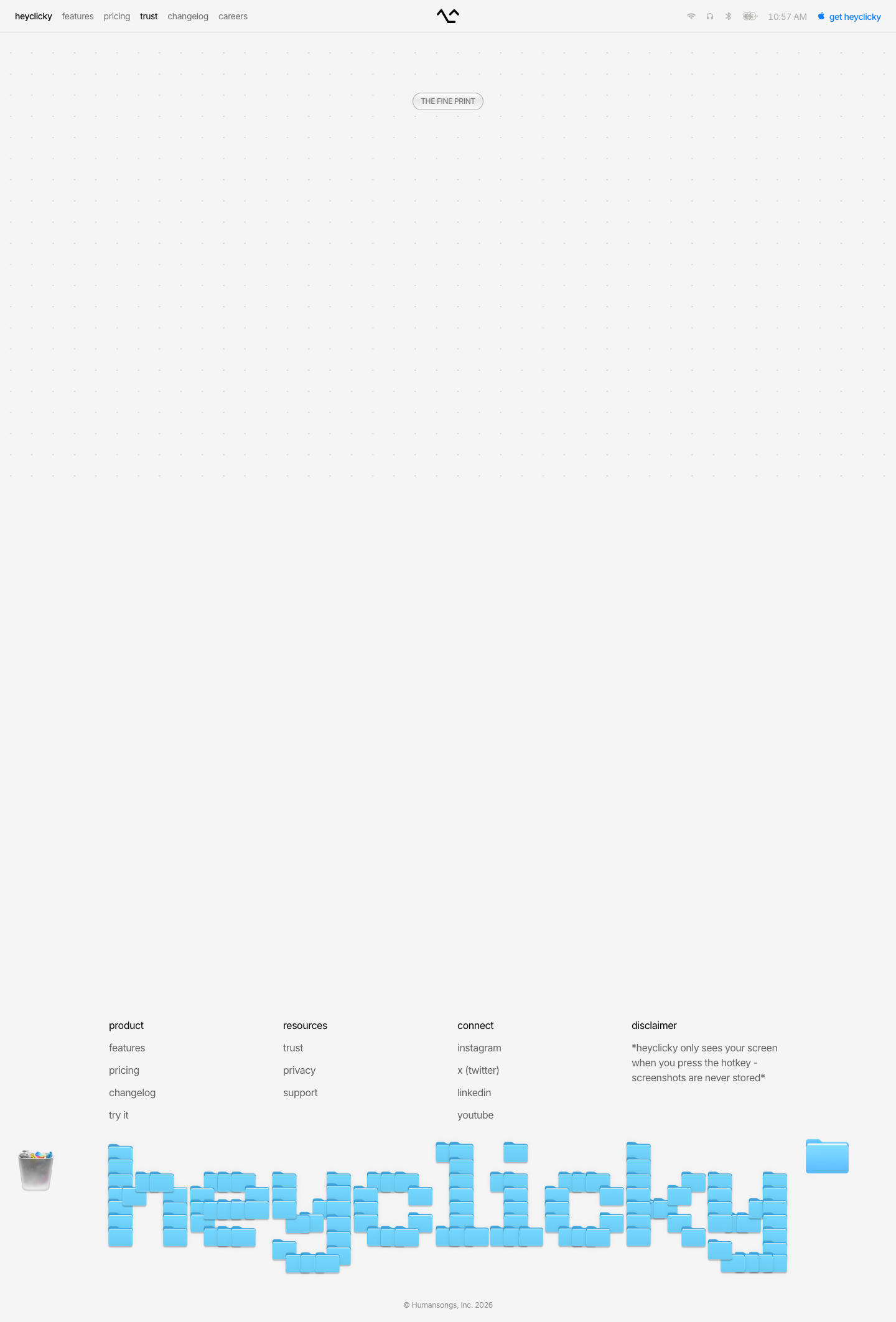 HeyClicky · Trust - full page scroll