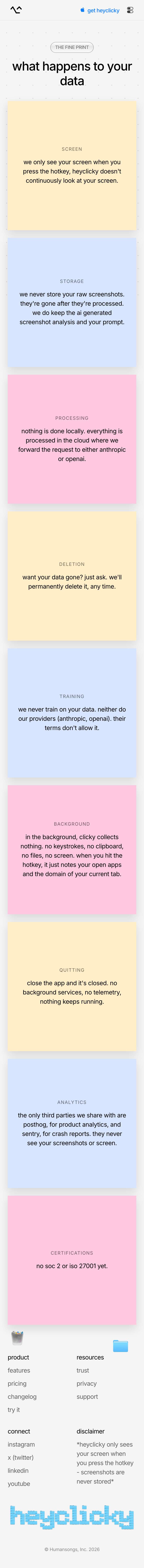 HeyClicky · Trust - mobile full page