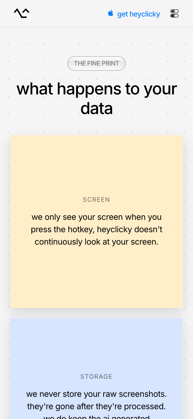 HeyClicky · Trust - mobile