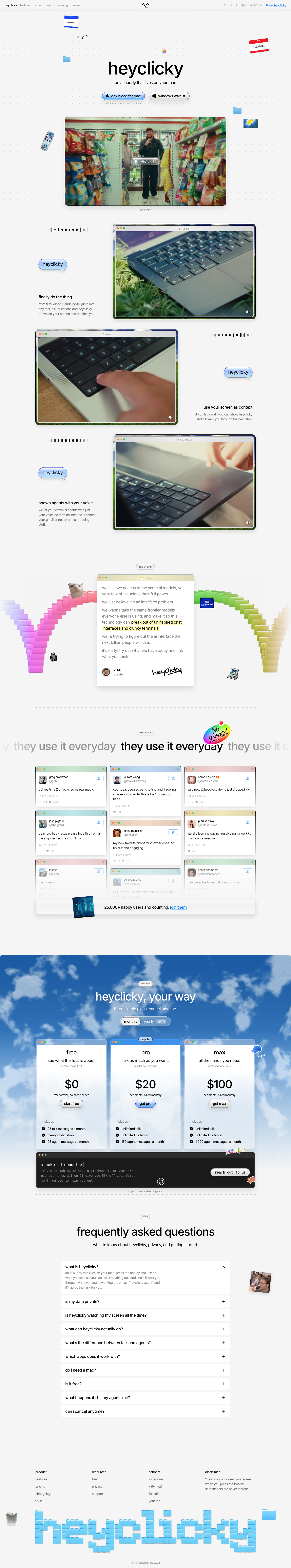 HeyClicky - full page scroll