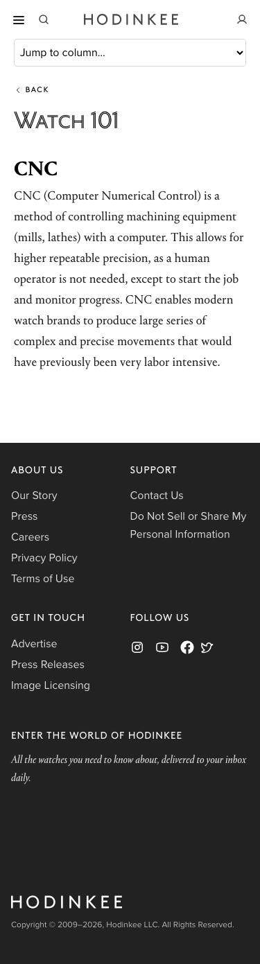 Hodinkee - mobile full page