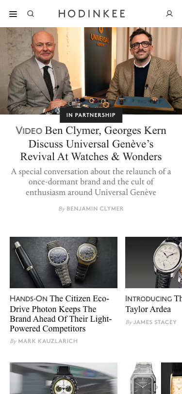 Hodinkee - mobile