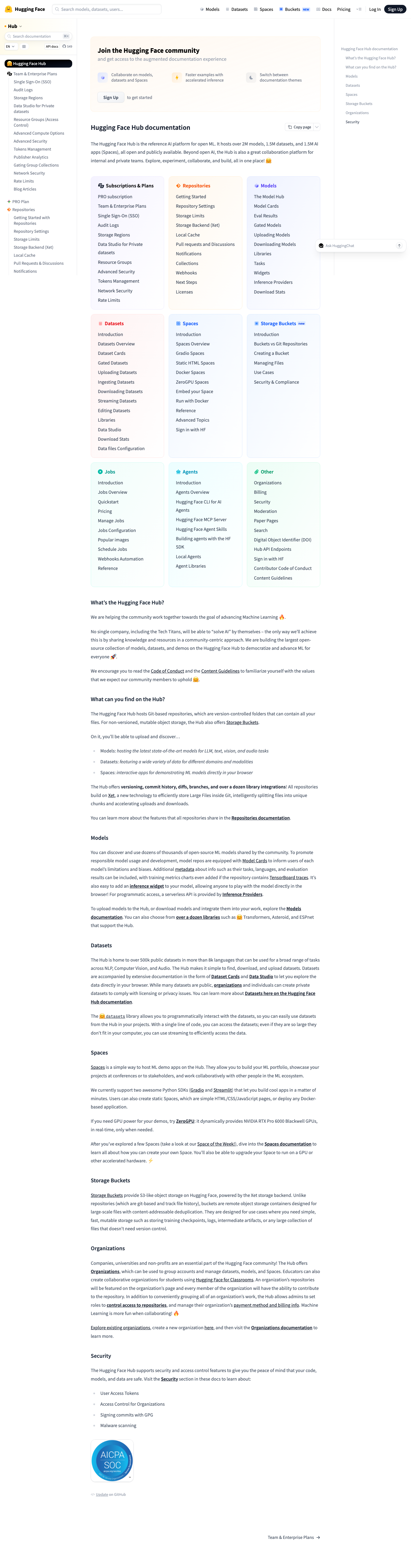 Huggingface — Docs - full page scroll