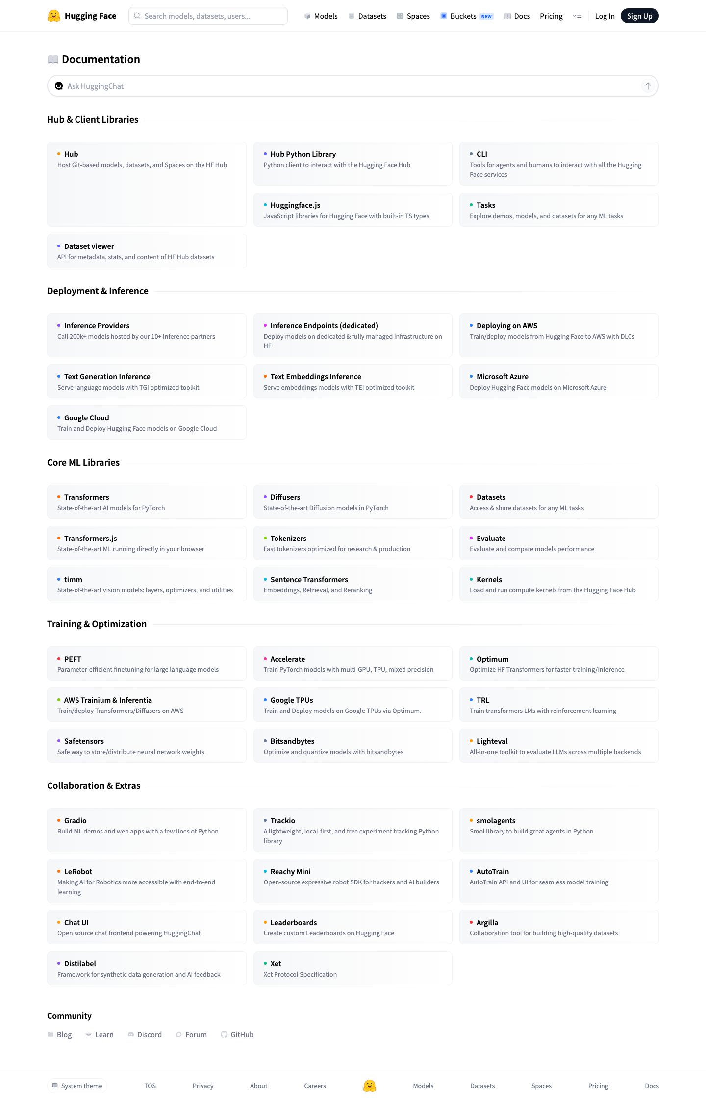 Huggingface — Docs - full page scroll