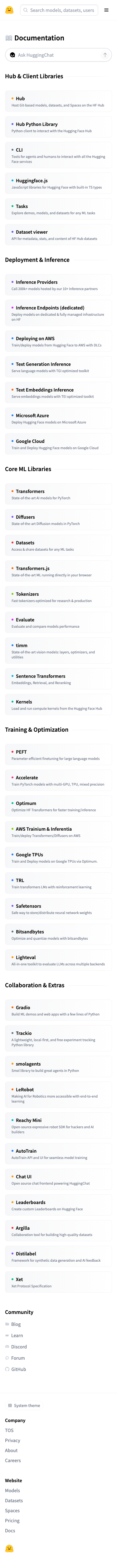 Huggingface — Docs - mobile full page